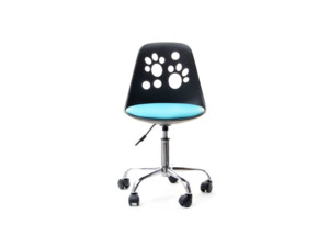 Dětská otočná židle Foot - černo modrá