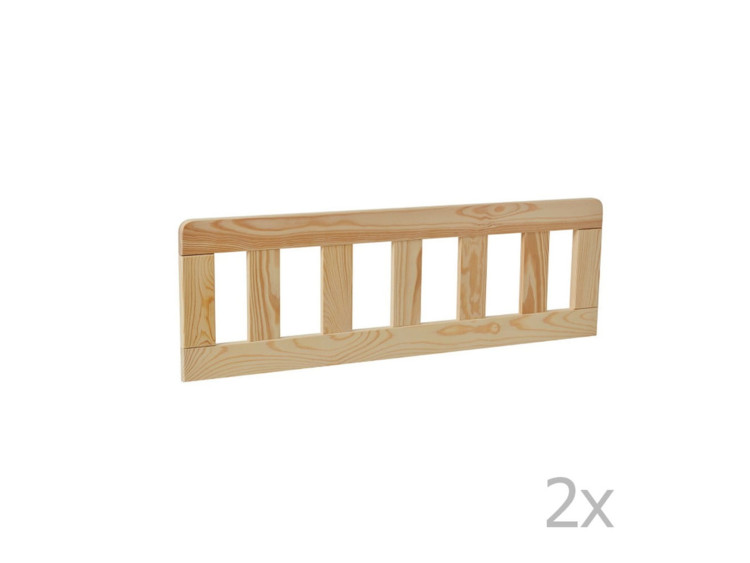 Sada 2 dřevěných zábran Pinio Classic na postel 200x90 cm