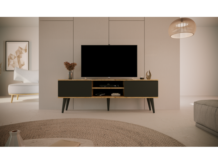 Televizní stolek RTV Toronto 160 cm - dub artisan + černá