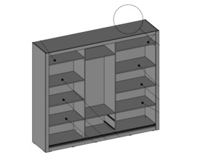 Šatní skříň Idea 11 (250) - černý mat