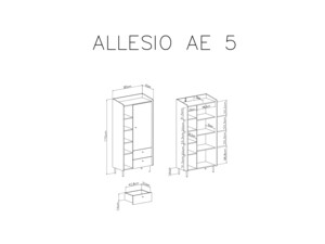 Regál / skříň Alessio 5 - béžový