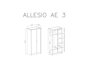 Šatní skříň Alessio 3 - béžová