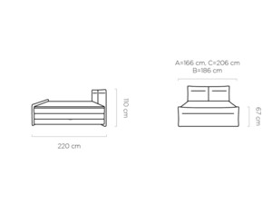 Postel Boxspring Elma (140) - úložný prostor