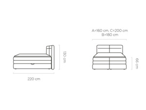 Postel Boxspring Hudson (180) - úložný prostor