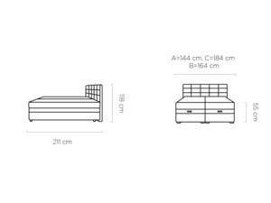 Postel Boxspring Gemma (140) - úložný prostor