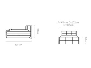 Postel Boxspring Stella (180) - úložný prostor