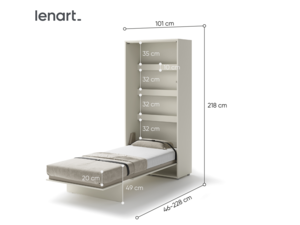 Výklopná postel Bed Concept BC-03 (90) - béžová / kašmír