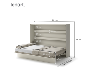 Výklopná postel Bed Concept BC-04 (140) - béžová / kašmír