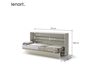 Výklopná postel Bed Concept BC-06 (90) - béžová / kašmír