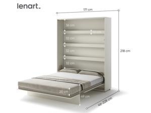 Výklopná postel Bed Concept BC-12 (160) - béžová / kašmír