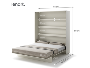 Výklopná postel Bed Concept BC-13 (180) - béžová / kašmír